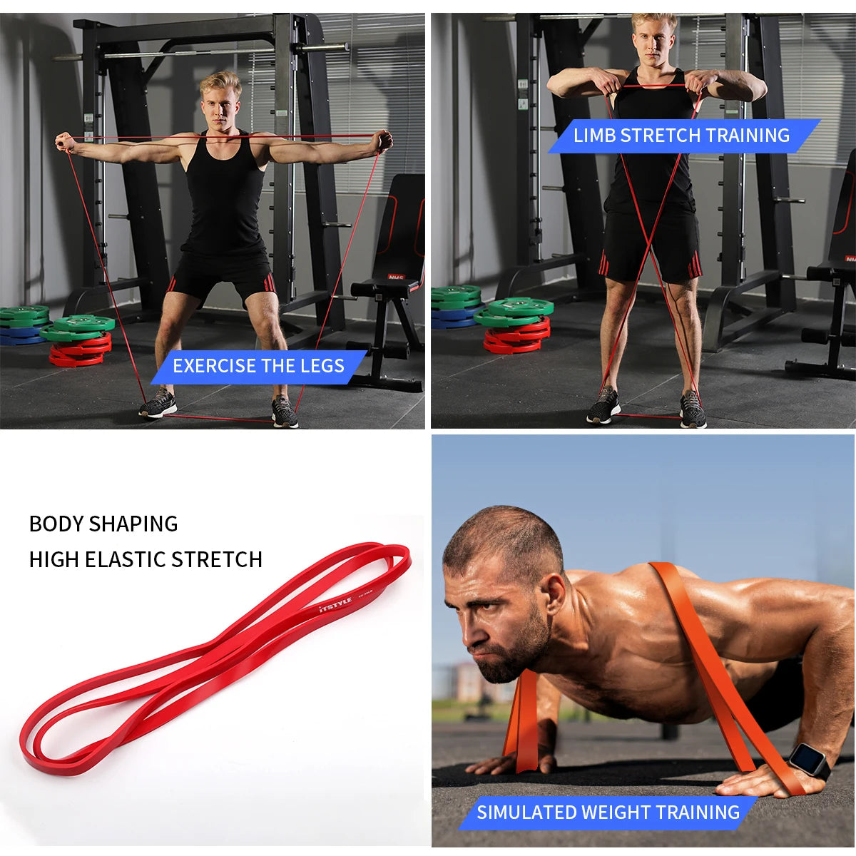 ITSTYLE Resistance Bands 8 Level Crossfit Loop Expander