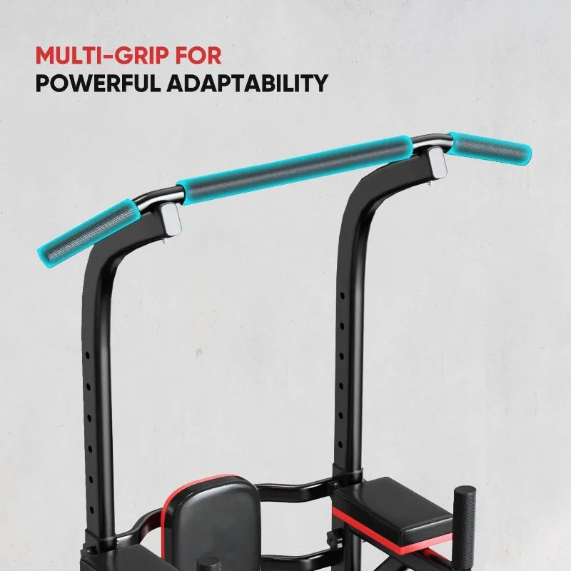 Oneofics Pull Up Bar Station Adjustable Multifunction Power Tower Dip Bar Station Home Gym Strength Training Equipment