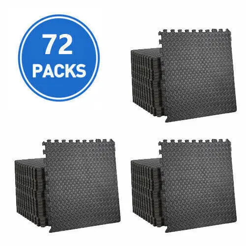 Puzzle Exercise Mat 3/4 Inch Thick Interlocking Tiles Workout Equipment 24 48 72 96
