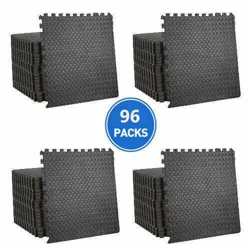 Puzzle Exercise Mat 3/4 Inch Thick Interlocking Tiles Workout Equipment 24 48 72 96