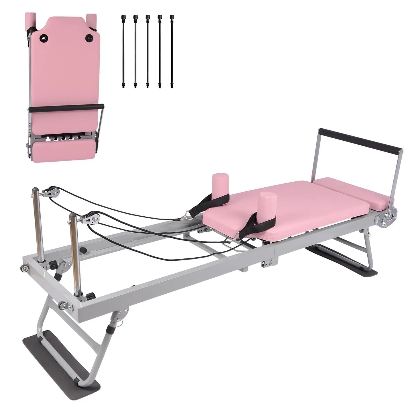 Foldable Pilates Reformer Machine for Home Use and Gym Workout for Beginners and Advanced Users Up to 250 Pounds