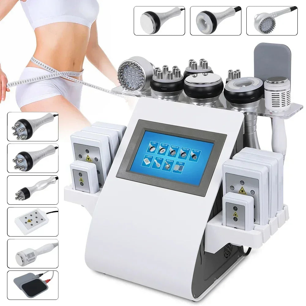 RF Tool 40K 9 in 1 Cavitation Ultrasonic Body Slimming Machine Multi-Polar Rejuvenation Skin Lift Tighten