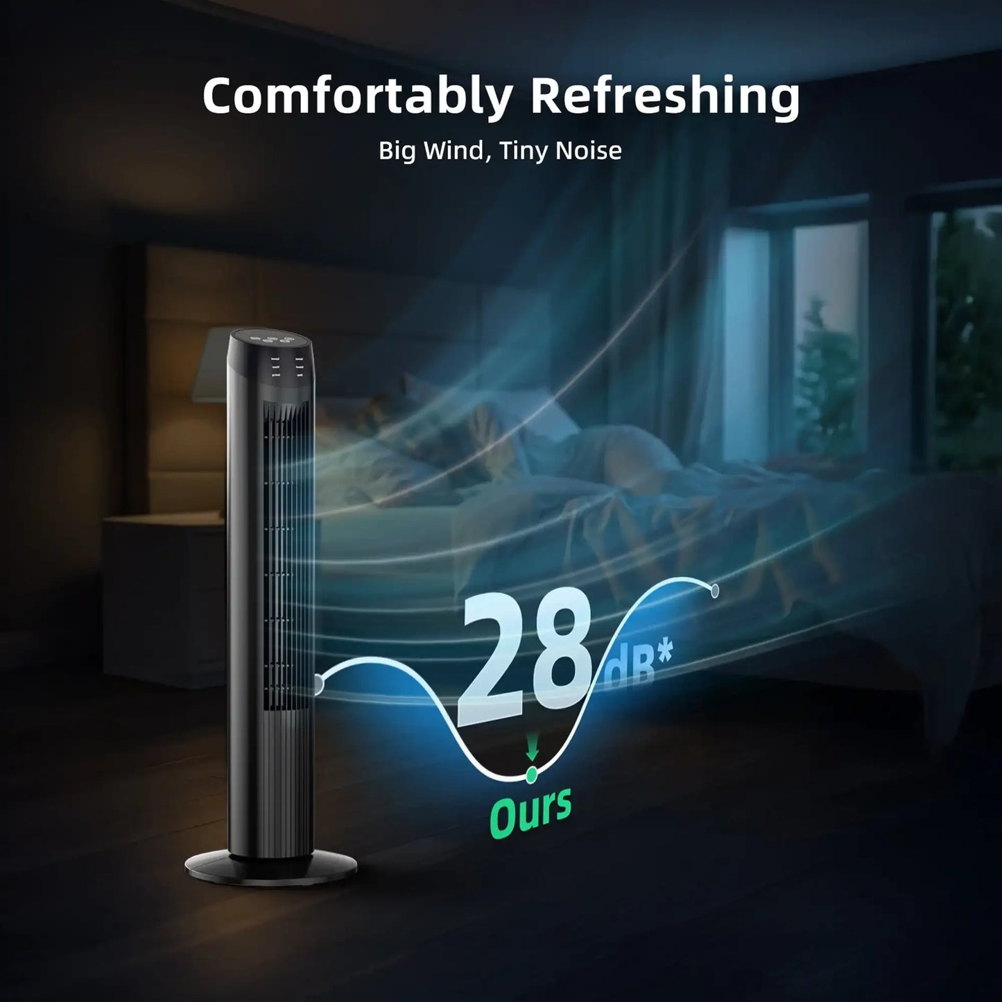 SZRSTH 36 Inch Oscillating Tower Fan for Home with 3 Speeds and Modes and 9 Hour Timer