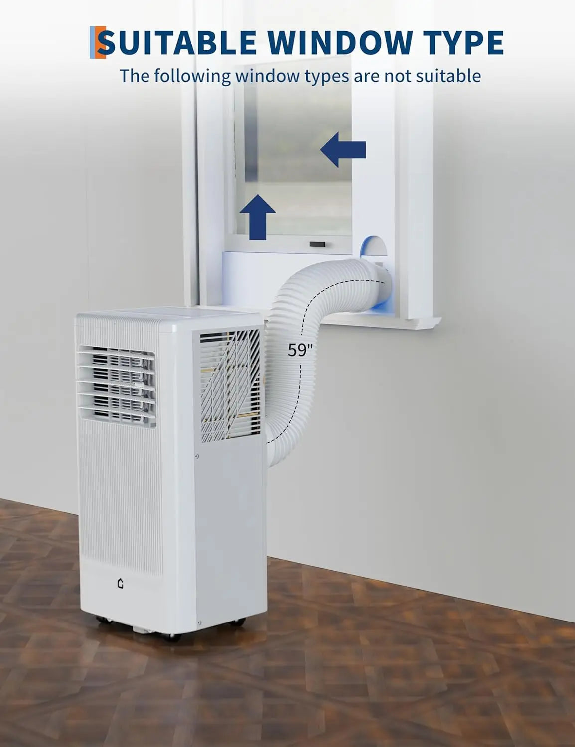 8000 BTU Portable Air Conditioner for Rooms Up to 350 Sq Ft 3 in 1 AC with Fan and Dehumidifier Remote Control and 24 Hour Timer