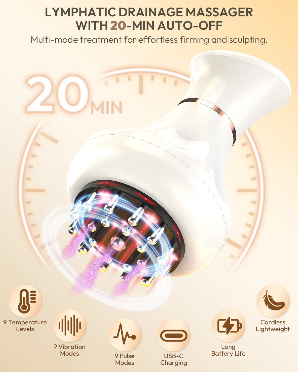 Lymphatic Drainage Massager With Heat Vibration For Legs Arms Hips
