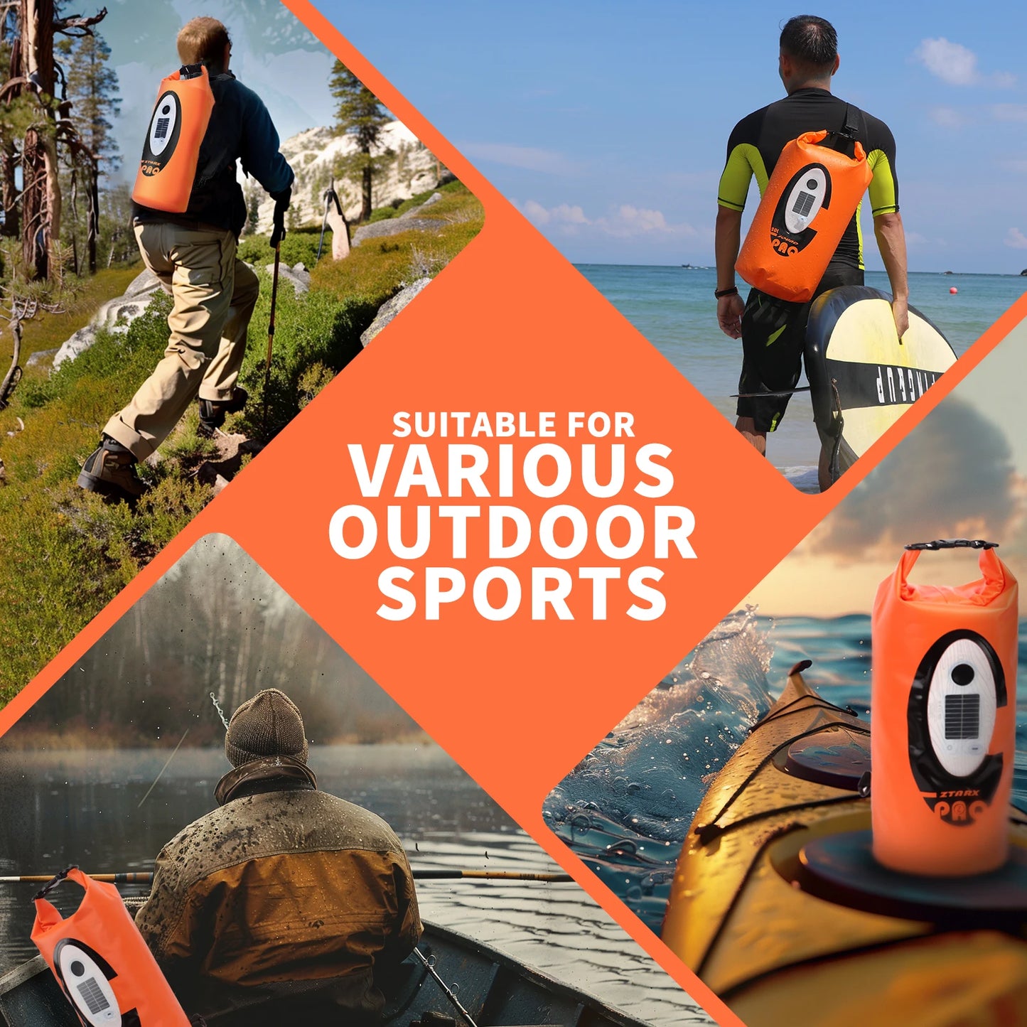 SELORSS Solar Powered Waterproof Backpack Bluetooth Speaker