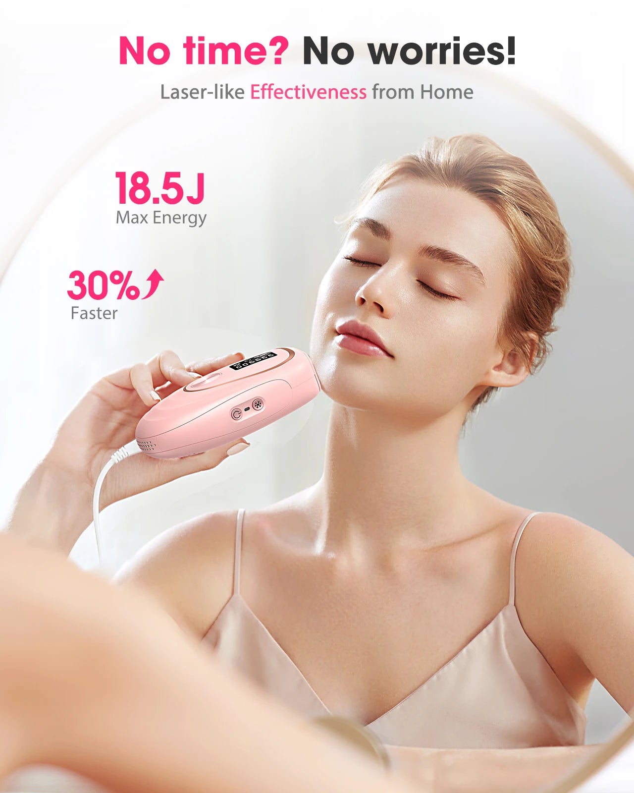 IPL Hair Laser Removal with Cooling Function Home Device 999900 + Flashes 18.5j Pulsed Light Epilator for Armpits/Body/Men/Women