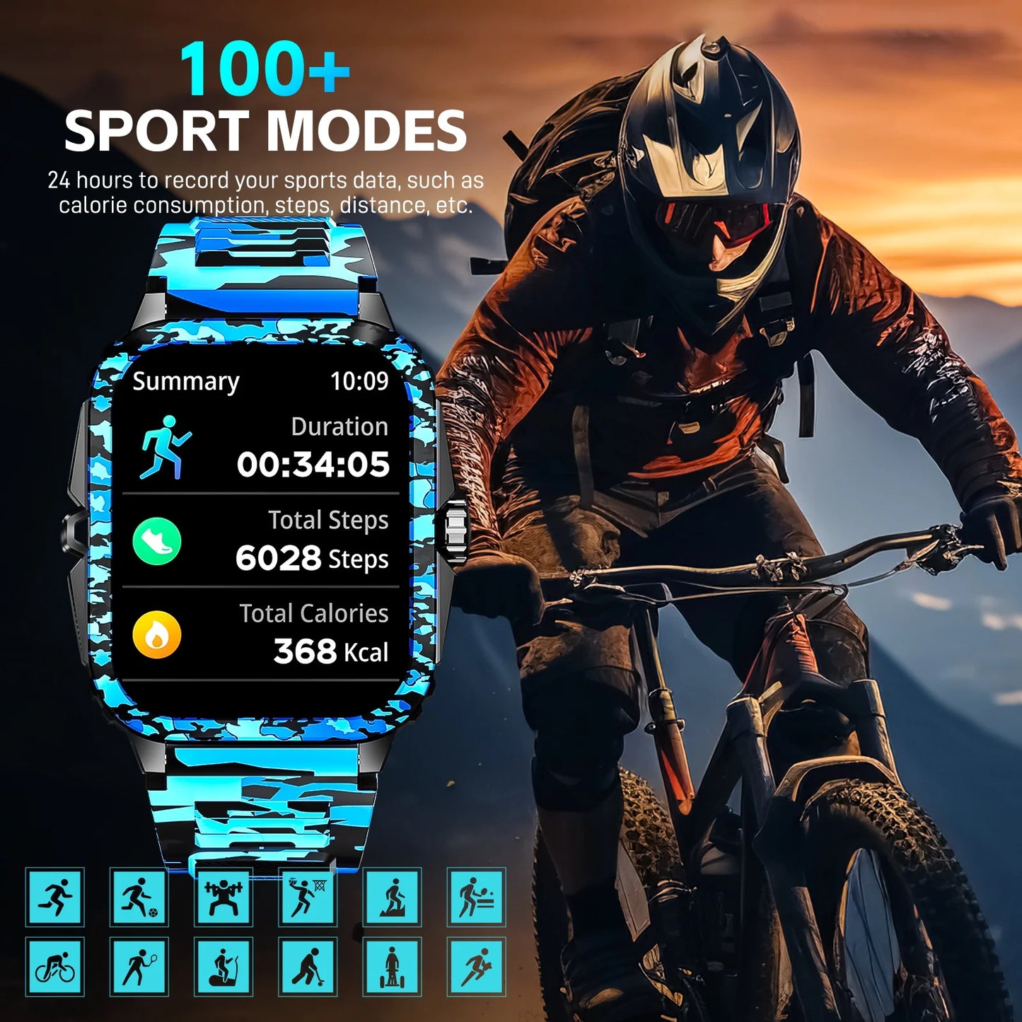 LaNikar Smartwatch 3ATM Waterproof Fitness Tracker Heart Rate Bluetooth Call