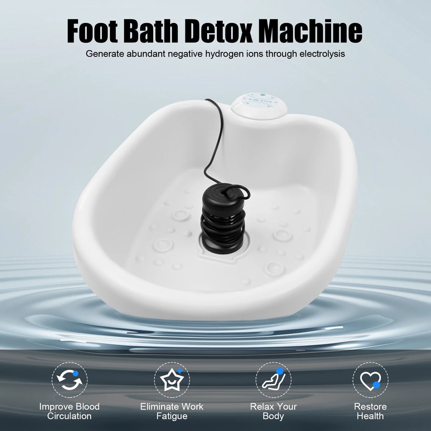 110V Ionic Foot Bath Detox Machine Foot SPA w/Foot Basin, Household Ionic Cleanse Detox Foot Bath Spa Machine for Home Salon Spa