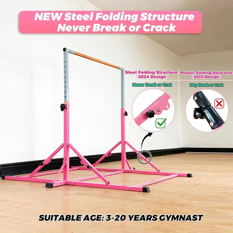YTYIN Gymnastics Bar For Kids And Teens Kip Bar Foldable