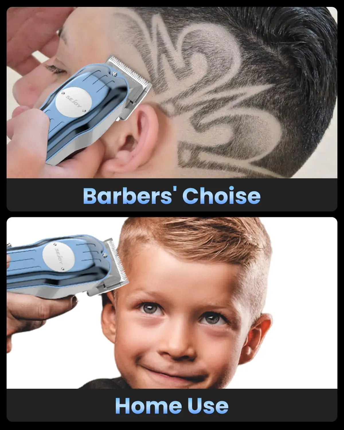 Sejoy Professional Hair Clipper Kit Cordless Electric Trimmer for Men