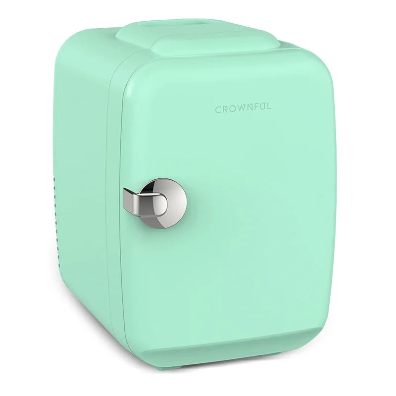Crownful 4L Mini Multifunction Refrigerator Electric Portable Beauty Cooler Warmer Car Fridge for Home Camping and Travel