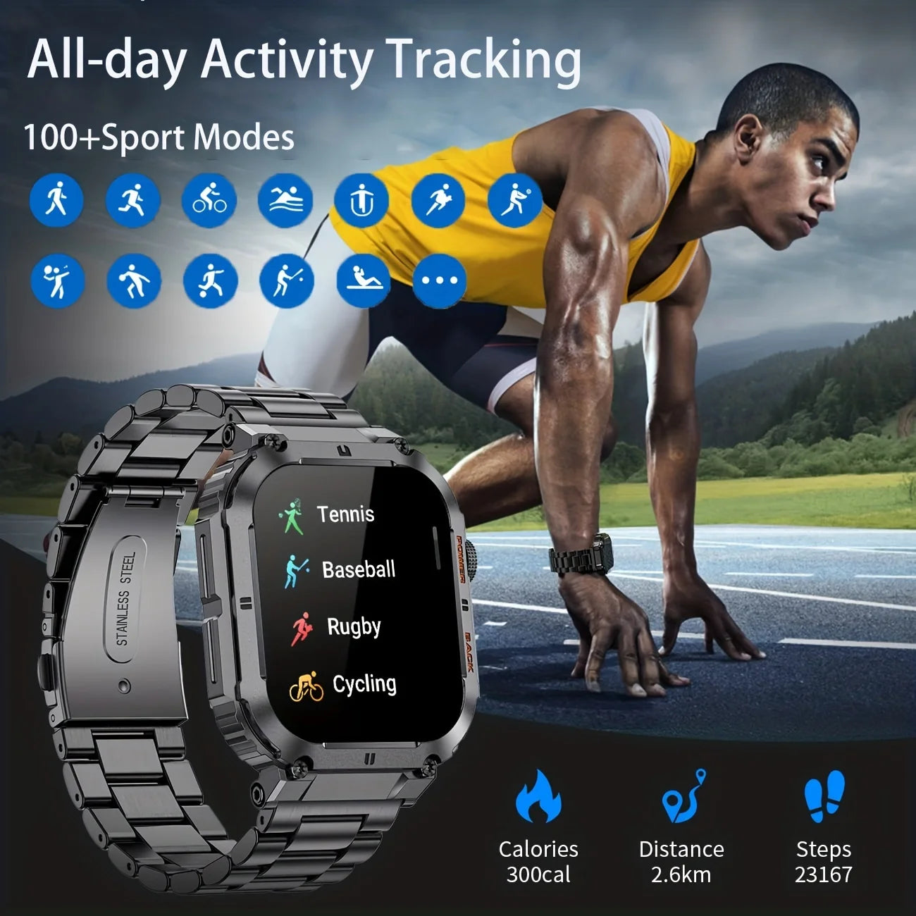 LIGE Outdoor Sports Smartwatch Bluetooth Calling Fitness