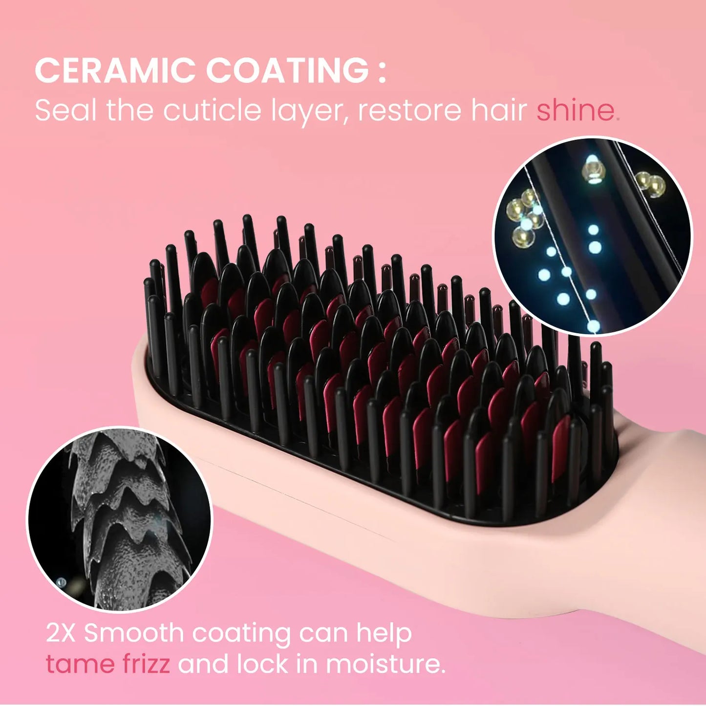 KIPOZI 1.25 Inch Thermal Brush Curling Iron Brush with LCD Display 16 Adjustable Temperatures Auto Shut Off