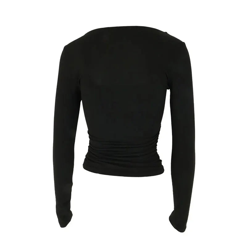 VYTBCN Autumn Women T Shirt Solid Elegant Long Sleeve Tee