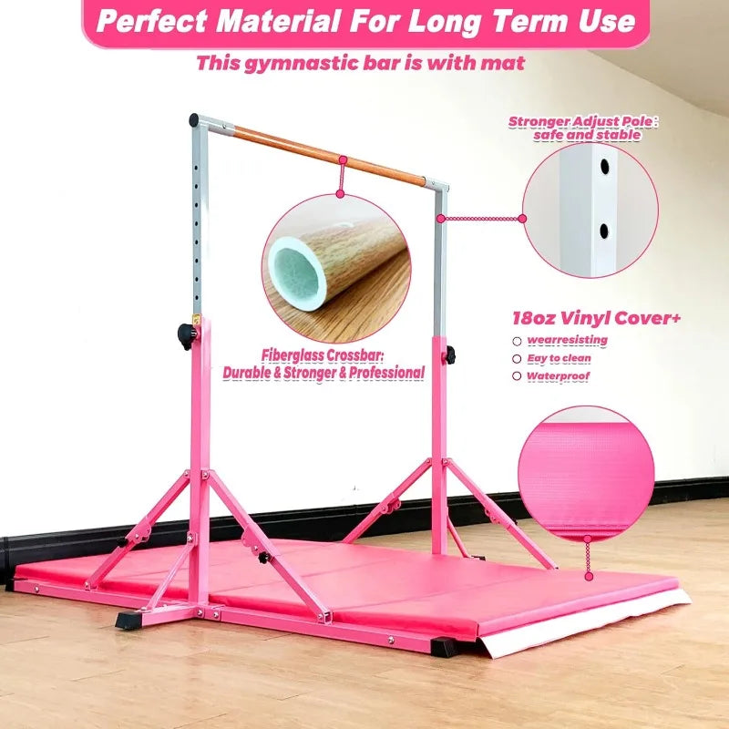 YTYIN Gymnastics Bar For Kids And Teens Kip Bar Foldable