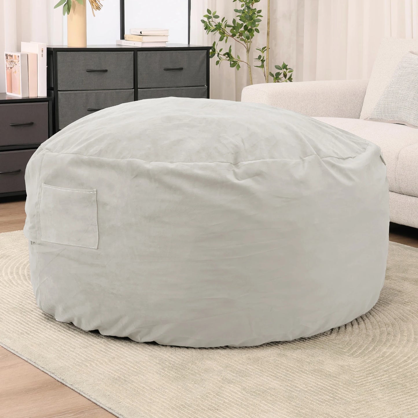 JHK Bean Bag Chair For Gaming And Reading Foam Filled Removable Cover