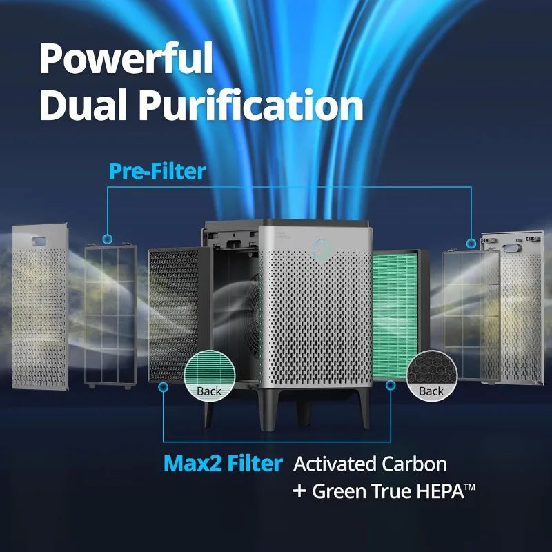 Coway Airmega 400S App Enabled Smart Technology Air Purifier Compatible with Amazon Alexa True HEPA Covers 1560 Square Feet