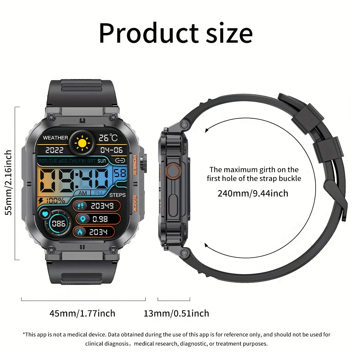 LIGE Outdoor Sports Smartwatch Bluetooth Calling Fitness