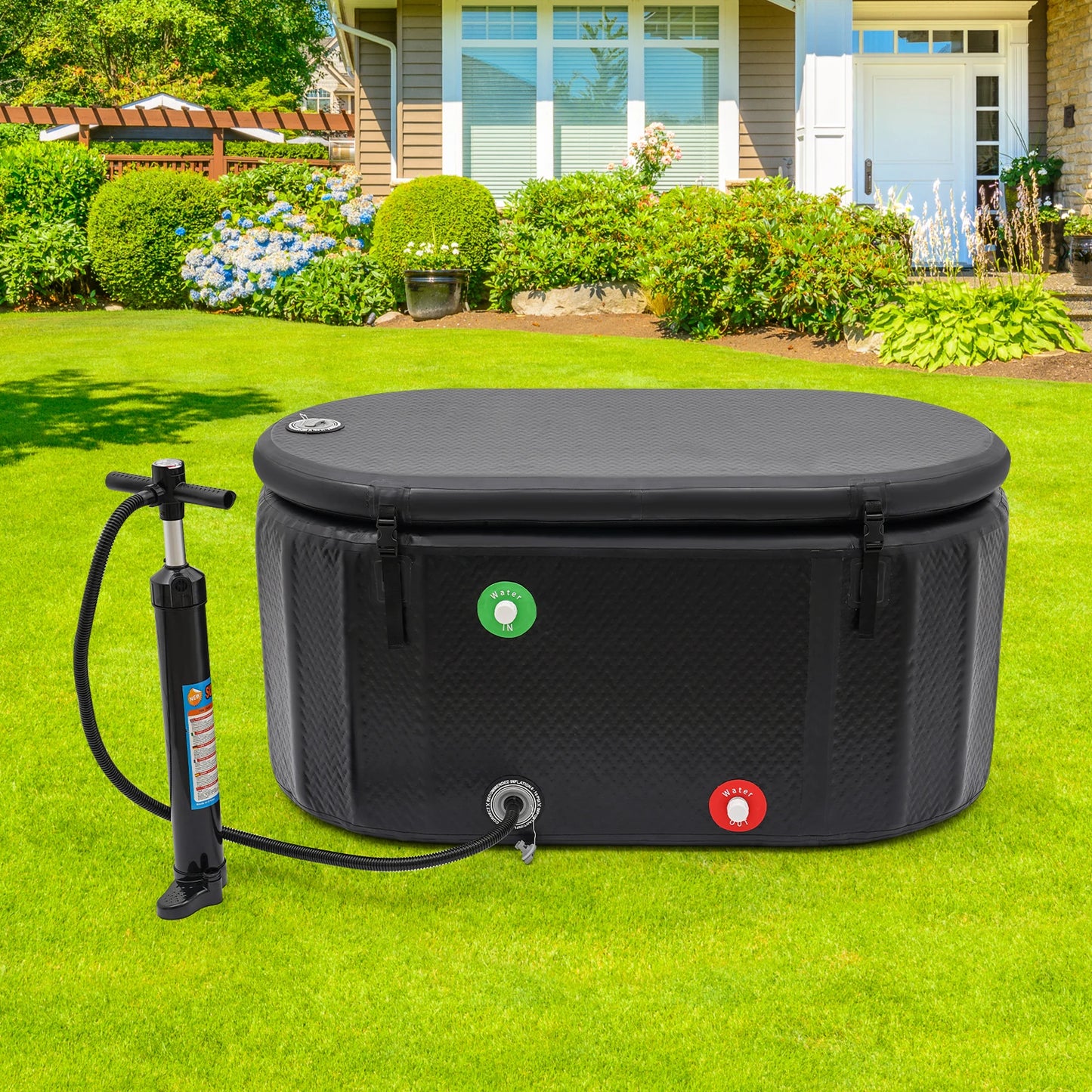 Hign-concerned Portable Inflatable Cold Plunge Tub With Insulated Lid