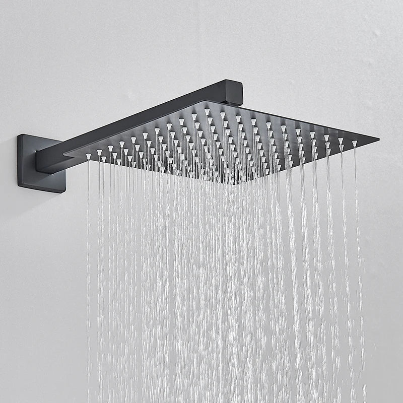 Quyanre Concealed Shower System Rain Waterfall Faucet Set