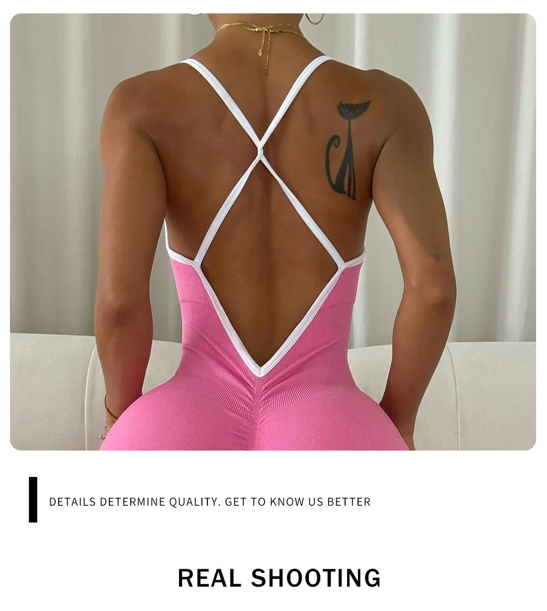 OLOEYERCN Cross Back Jumpsuit Women Yoga Bodysuit Fitness