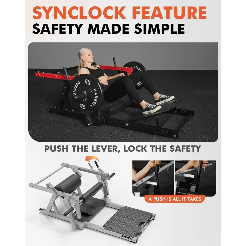 YTYINH Hip Thrust Machine 800LBS Plate Loaded Glute Bridge