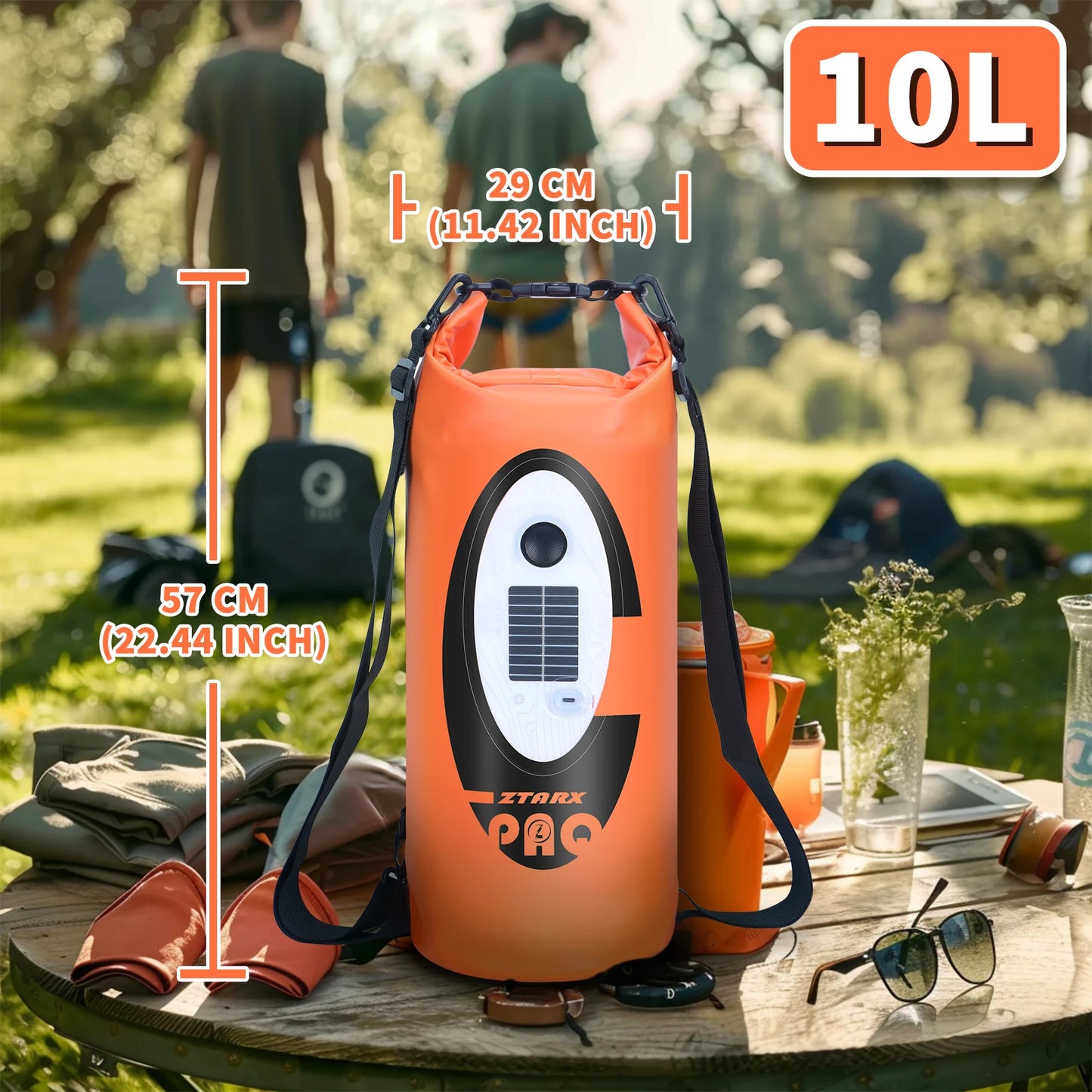 SELORSS Solar Powered Waterproof Backpack Bluetooth Speaker