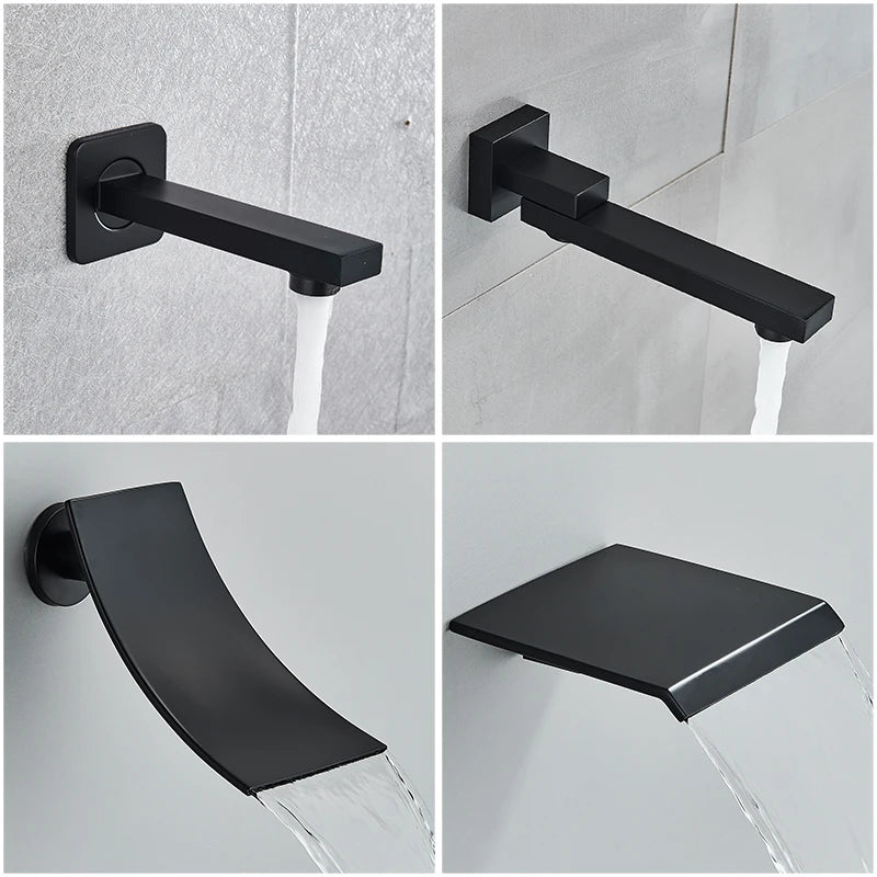 Quyanre Concealed Shower System Rain Waterfall Faucet Set