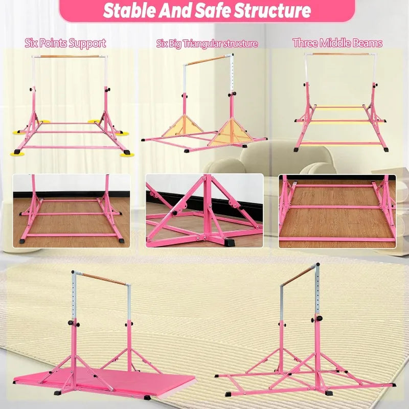 YTYIN Gymnastics Bar For Kids And Teens Kip Bar Foldable