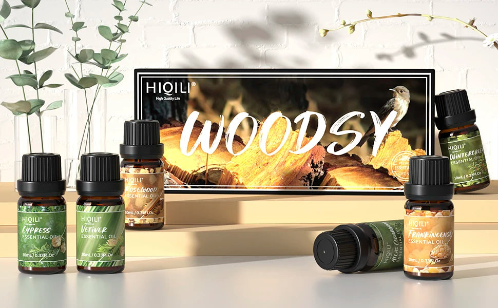 HIQILIE Woody Fragrance Oils Gift Set 6 Pack Assorted