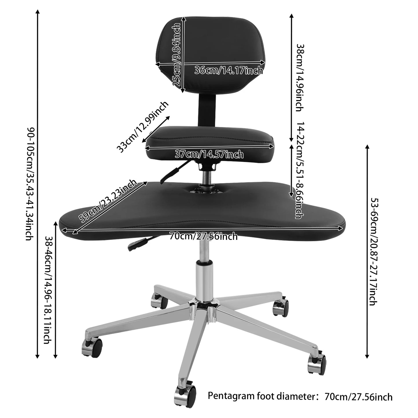 Cross-Legged Meditation Chair Relaxing Chair with Wheels Height Adjustable Seat for Yoga & Office Work Improve Posture