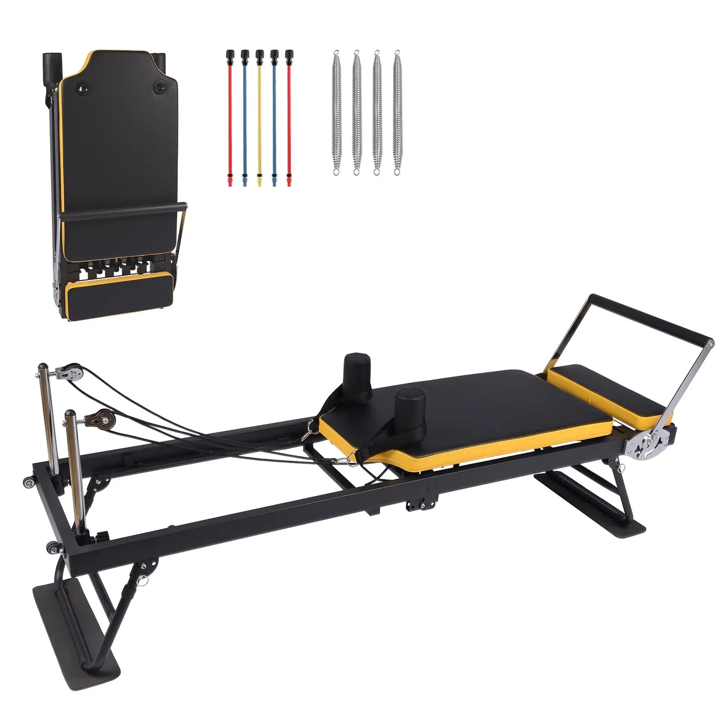 Foldable Pilates Reformer Machine for Home Use and Gym Workout for Beginners and Advanced Users Up to 250 Pounds
