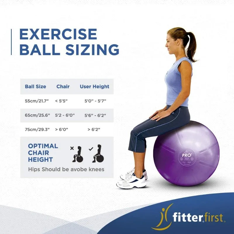Fitterfirst Duraball Pro Exercise Ball 75 Centimeter Blue