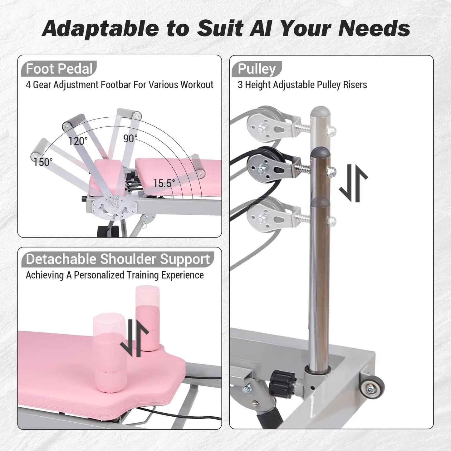Foldable Pilates Reformer Machine for Home Use and Gym Workout for Beginners and Advanced Users Up to 250 Pounds