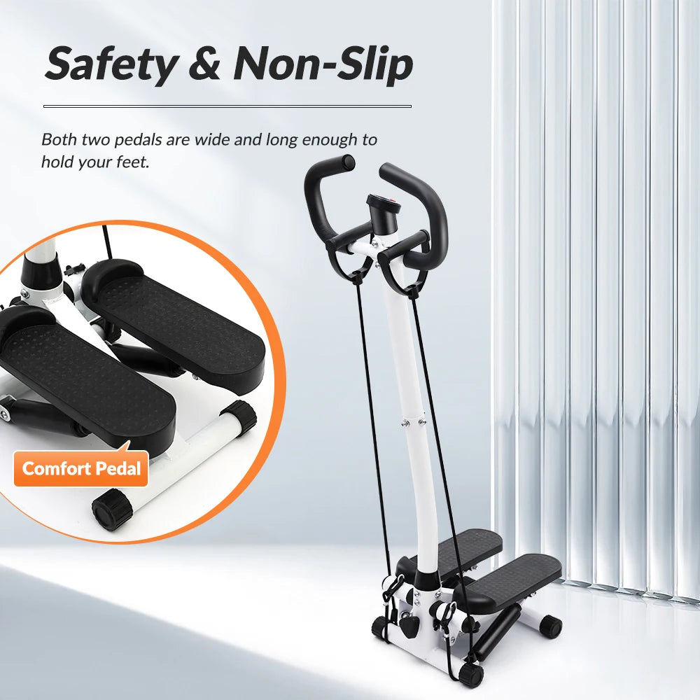 Exercise Stepper Machine With Resistance Bands And LCD Monitor