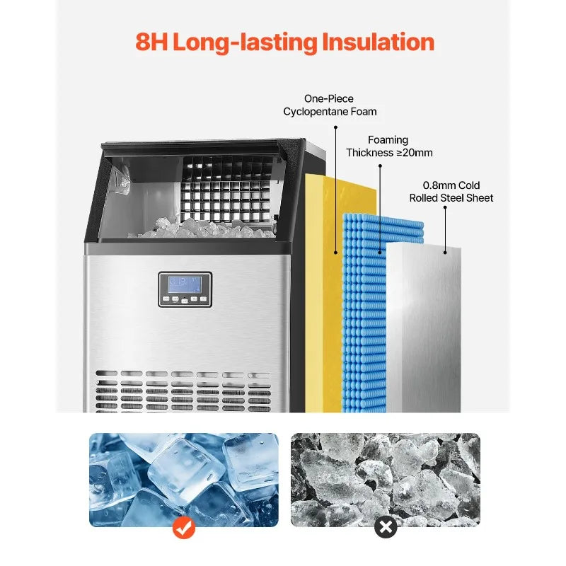 XMSJH Commercial Ice Maker Machine High Capacity Output