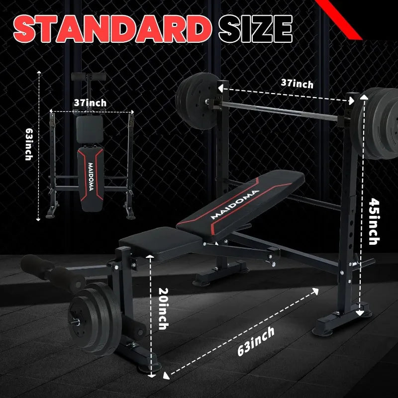 YTYINH Adjustable Weight Bench With Leg Extension Rack