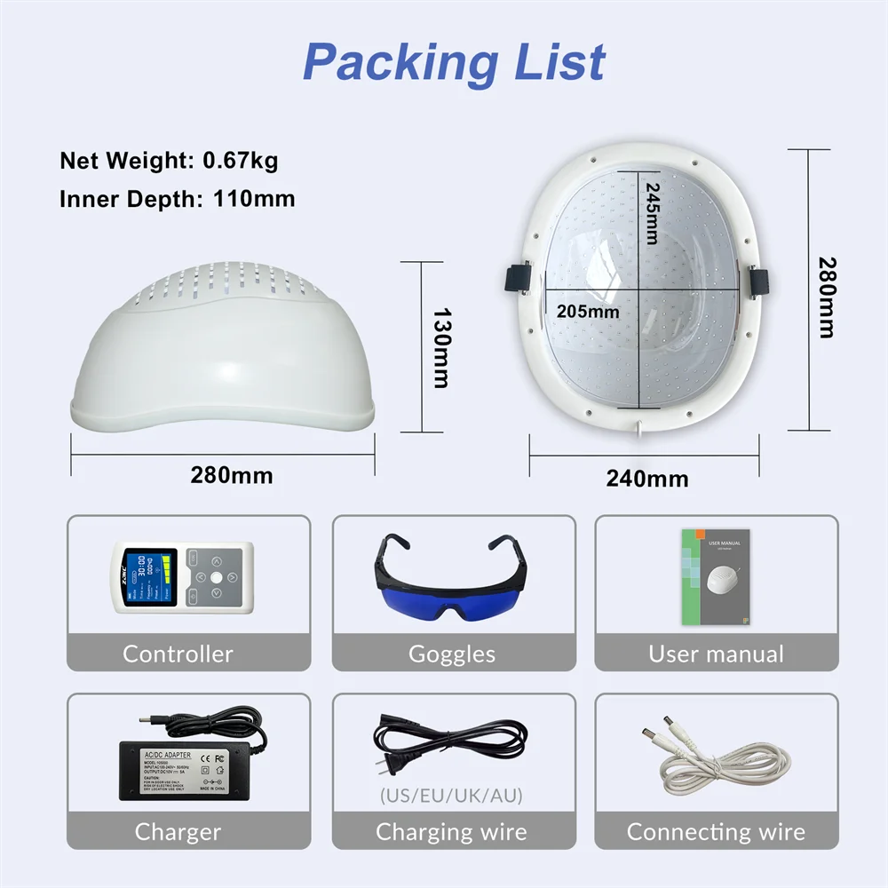 ZJKC Infrared Light Helmet 1070nm Dementia Therapy Device for Stroke Victims Enhance Brain Activity and Cognition