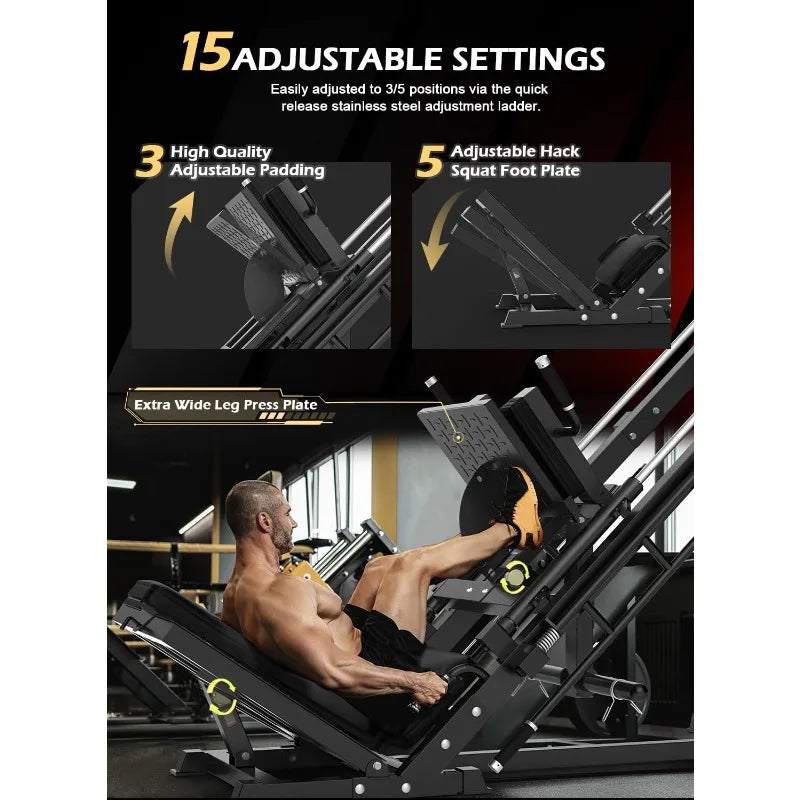 YTYIN Leg Press Hack Squat Machine Two in One SpaceGym