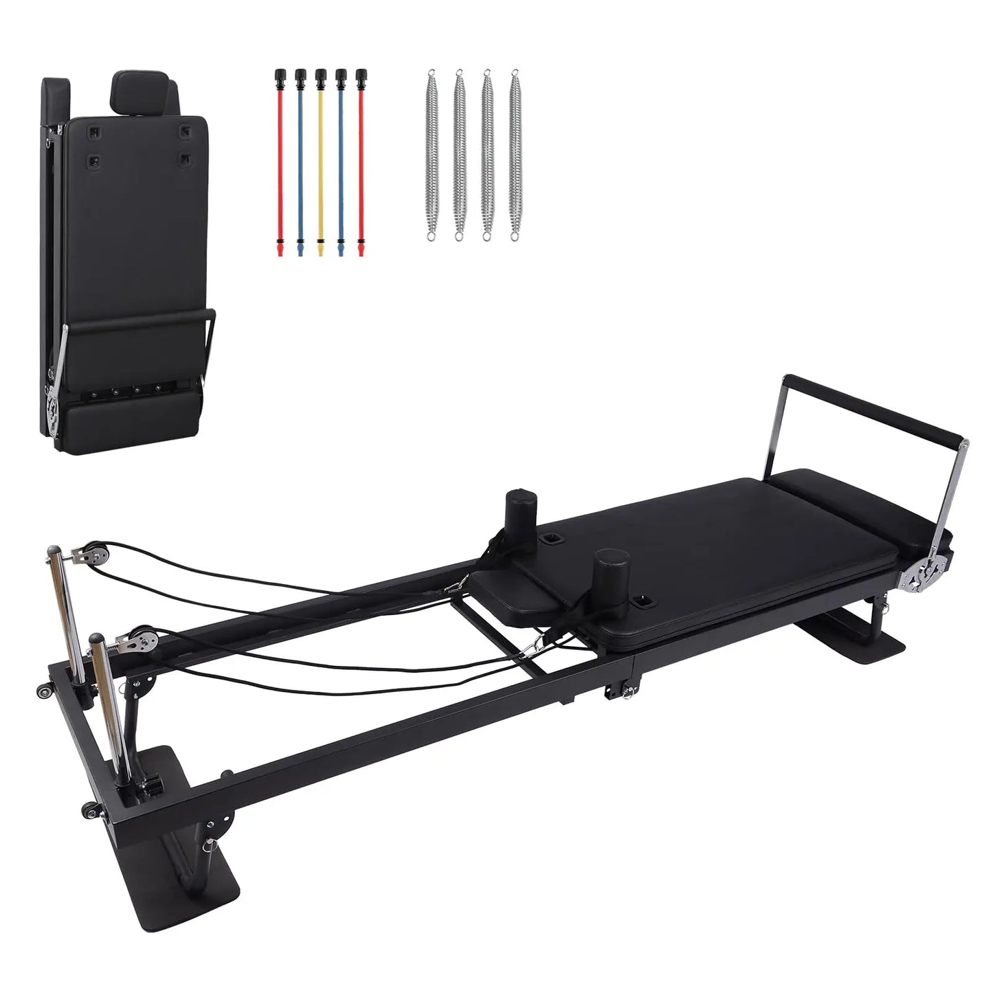 Foldable Pilates Reformer Machine for Home Use and Gym Workout for Beginners and Advanced Users Up to 250 Pounds