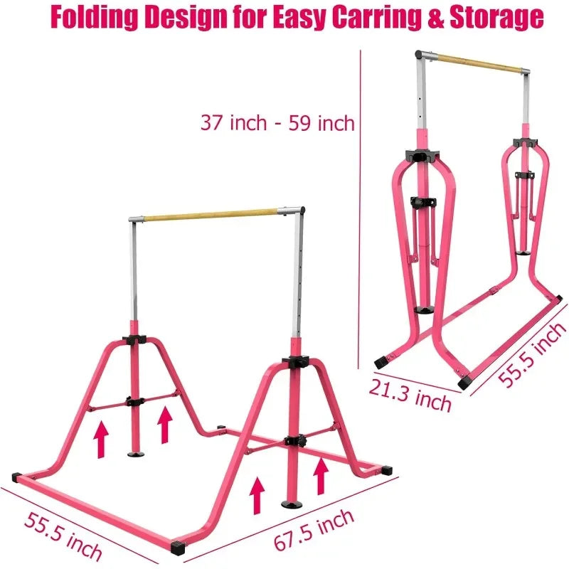 YTYIN Gymnastics Bar Adjustable Folding Training Bar