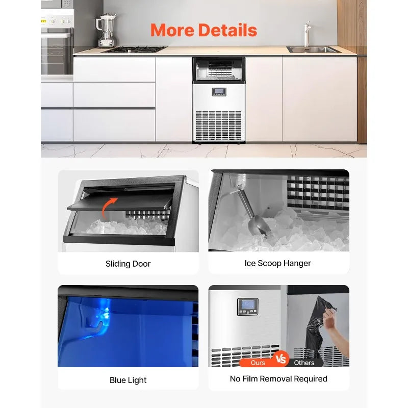 XMSJH Commercial Ice Maker Machine High Capacity Output