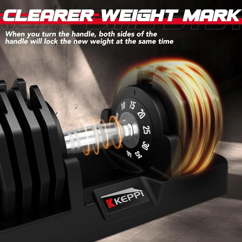 YTYIN Adjustable Dumbbell Set With Anti Slip Metal Handle