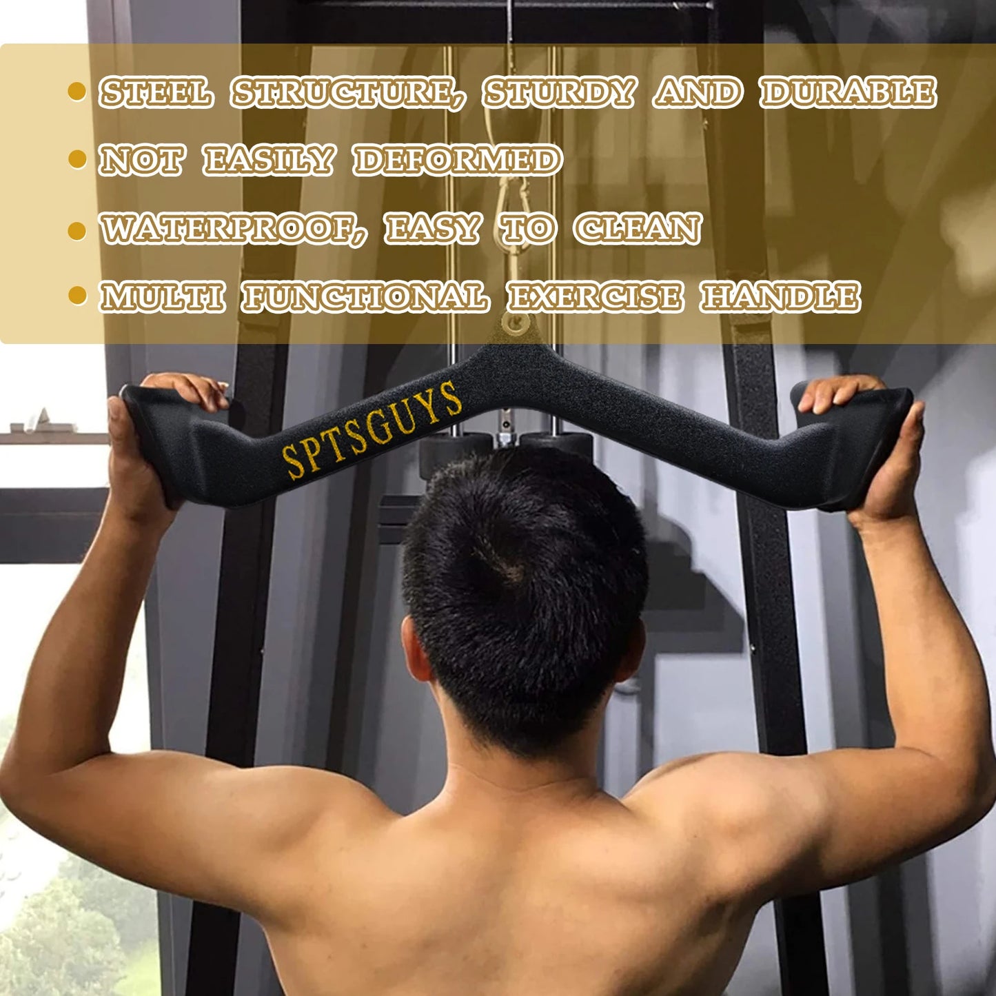 Home Gym Fitness Lat Pull Down Bar Attachments for Cable Pulley System Strength Training