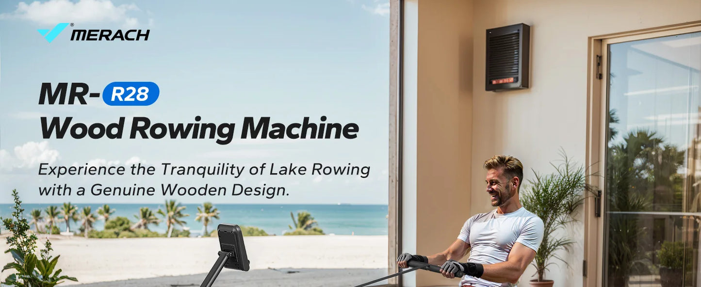 MERACH Water Rowing Machine For Home Foldable 400 Lbs