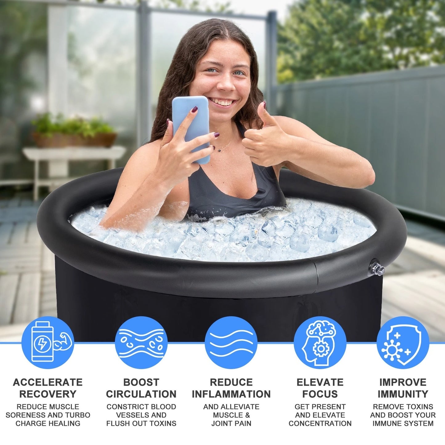 Cover Ice Bath Cold Plunge Tub Portable Recovery System