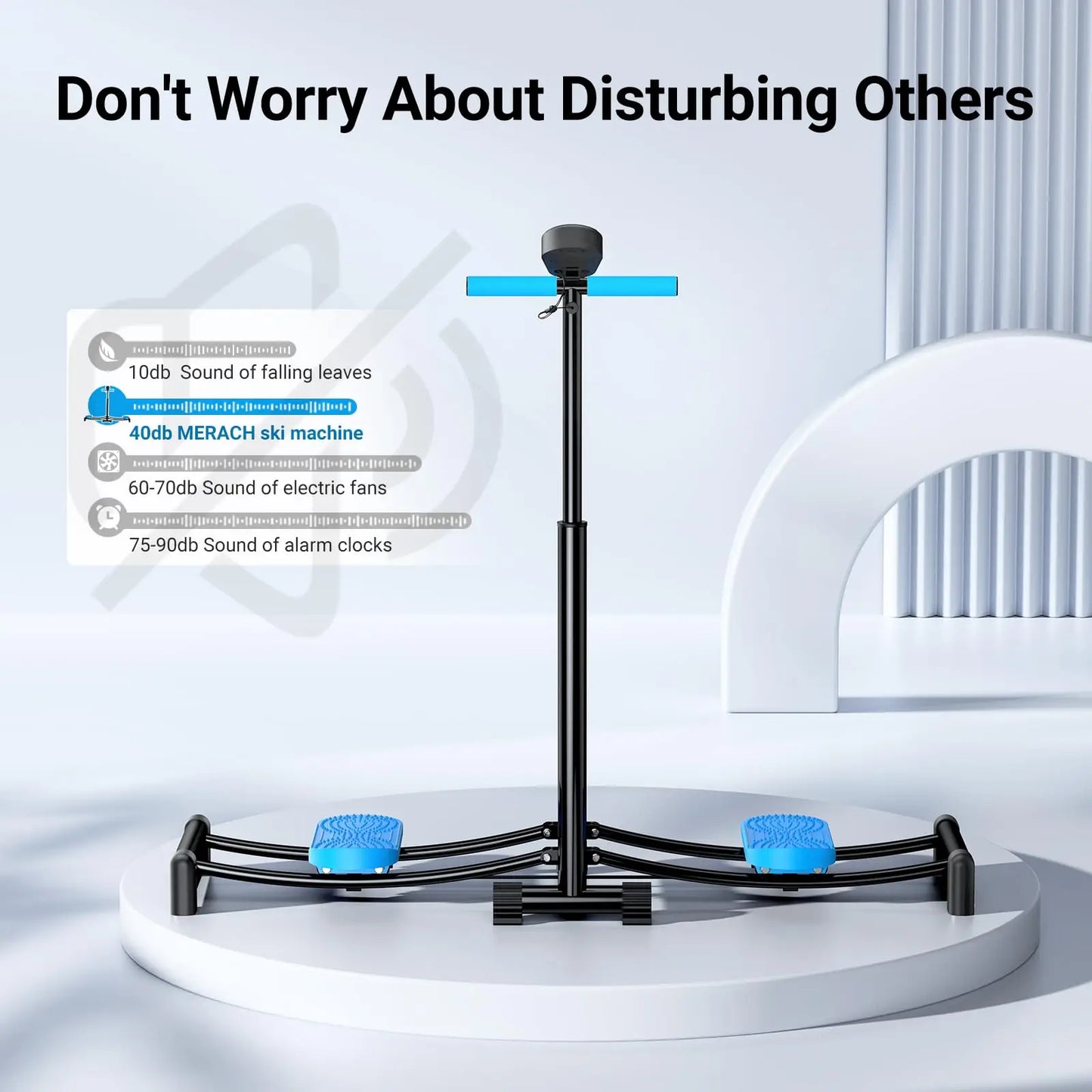 MERACH Ski Machine Simulated Ski Trainer Adjustable Height Ski Machine Exercise Equipment for Leg Pelvic Floor Muscle Workout