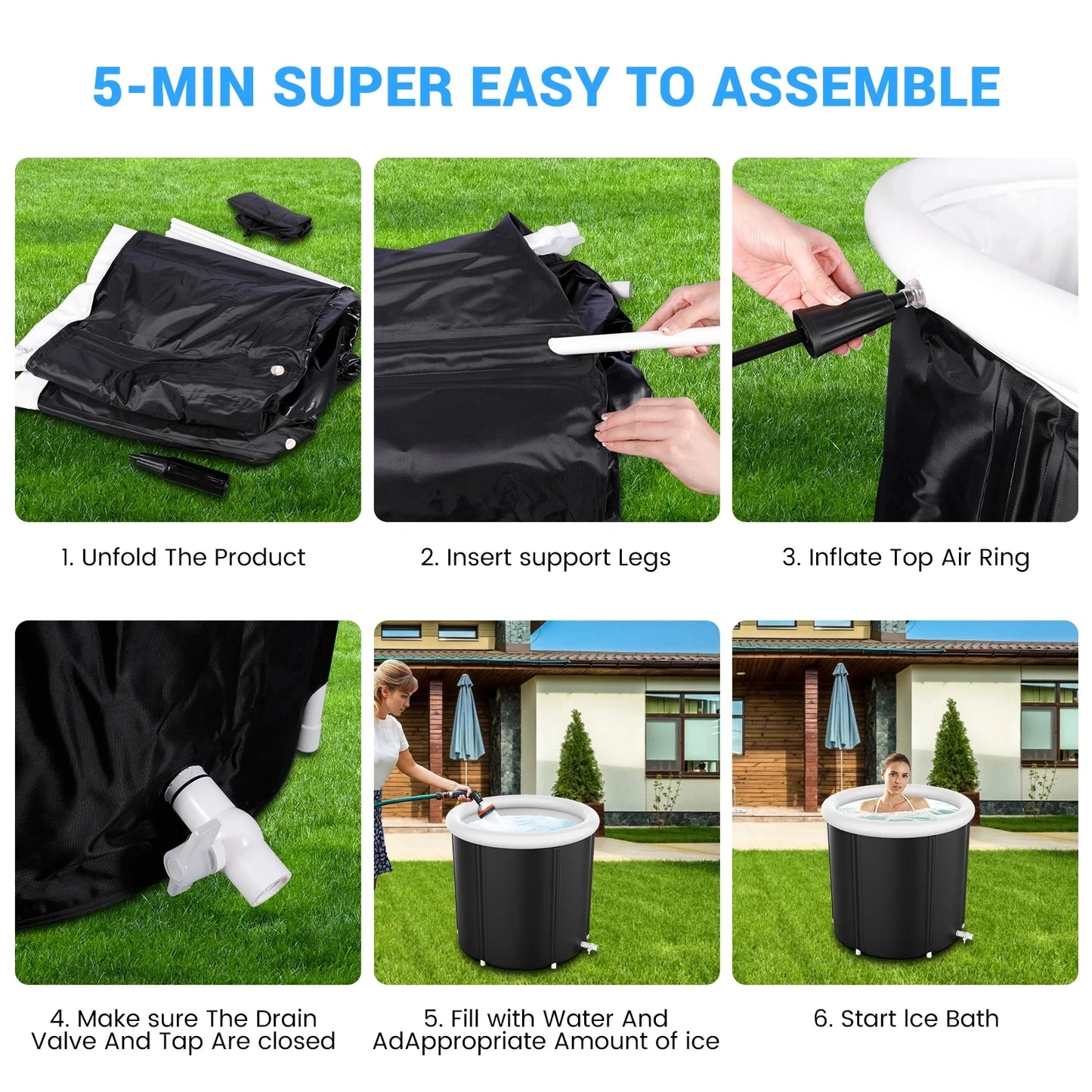 Cover Ice Bath Cold Plunge Tub Portable Recovery System