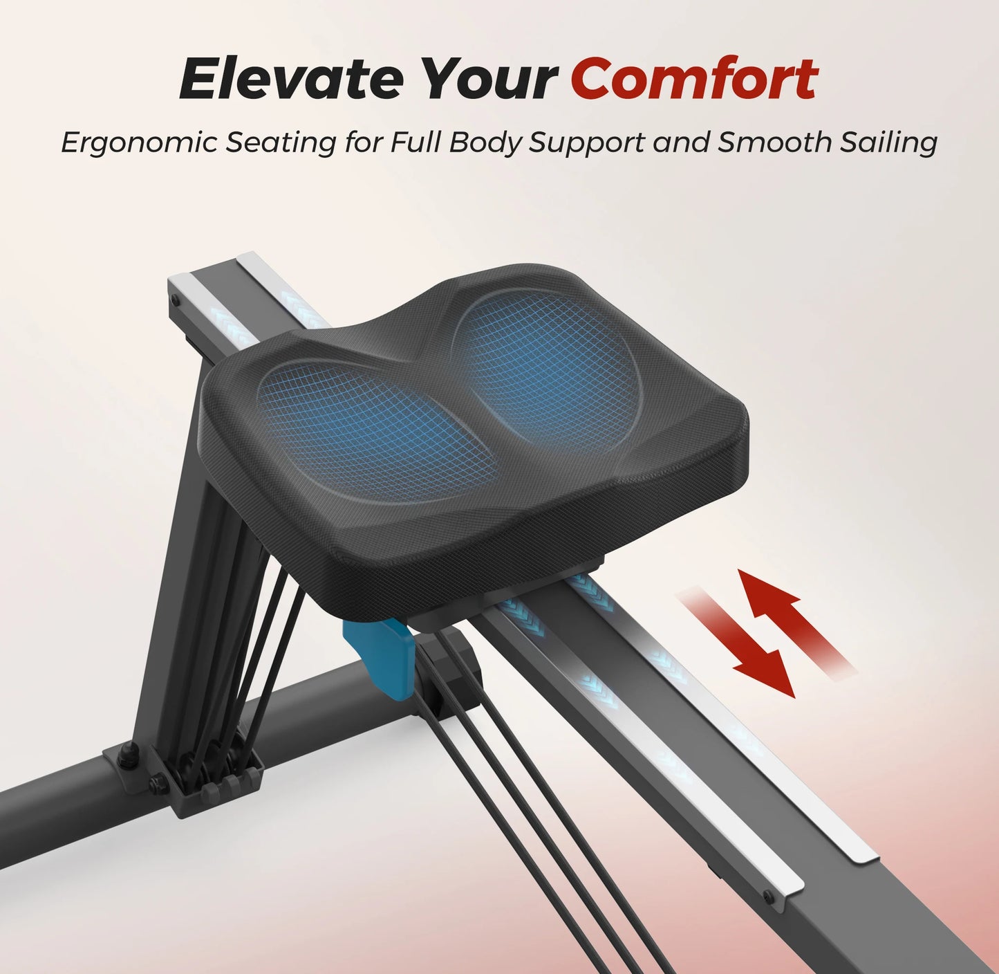 UTRYUP Sculls Rowing Machine Smooth Rowing Experience Space Saving Ergonomic Seat Adjustable Footrests Quiet Operation Home Gym